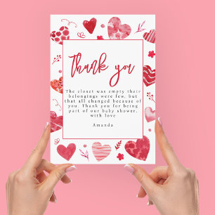Tarjeta De Agradecimiento Dulce corazón Baby Shower