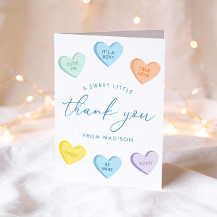 Tarjeta De Agradecimiento Dulce Corazón Nuestro Pequeño Amor Baby Shower