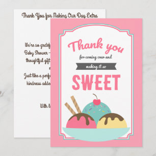 Tarjeta De Agradecimiento Dulce Cumpleaños Baby Shower