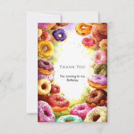 Tarjeta De Agradecimiento Dulce Cumpleaños Boho Donut