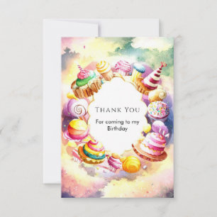 Tarjeta De Agradecimiento Dulce Cumpleaños Caprichoso de Candyland