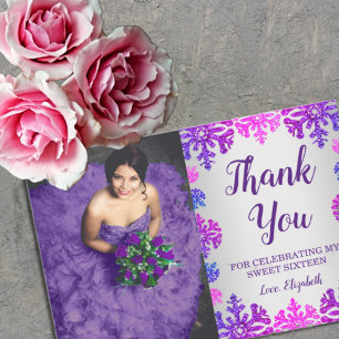 Tarjeta De Agradecimiento Dulce cumpleaños de copo de nieve de invierno 16