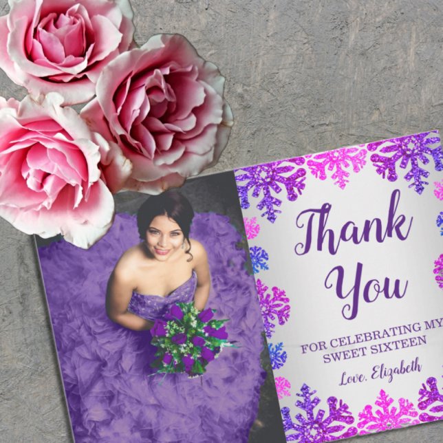 Tarjeta De Agradecimiento Dulce cumpleaños de copo de nieve de invierno 16 (Subido por el creador)