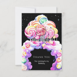 Tarjeta De Agradecimiento Dulce Cumpleaños Simple y Divertido de Candyland