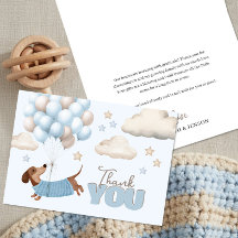 Dulce Dachshund y Globos Chica Ducha de Bebé