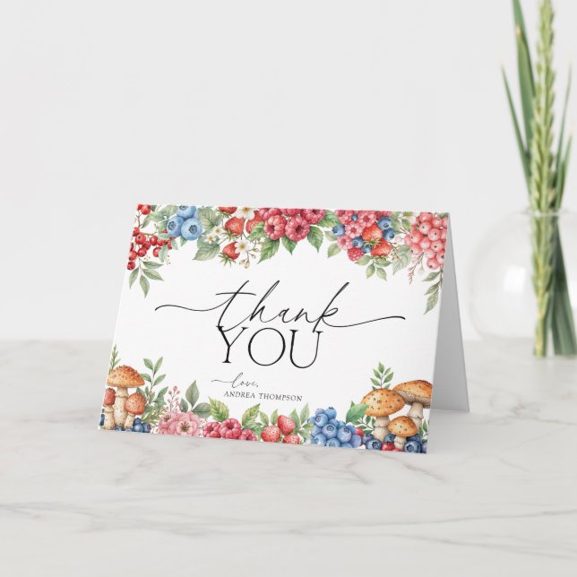 Tarjeta De Agradecimiento Dulce de Berries Botánicas (Anverso)