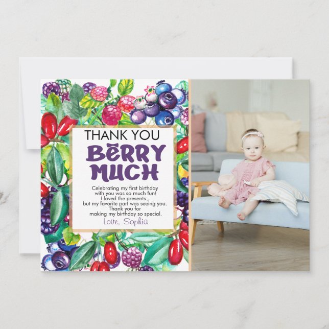 Tarjeta De Agradecimiento Dulce de Frutas  (Anverso)