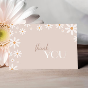Tarjeta De Agradecimiento Dulce Ducha de Bebé Floral Daisy