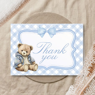 Tarjeta De Agradecimiento Dulce Espera Elegante Oso Baby Shower