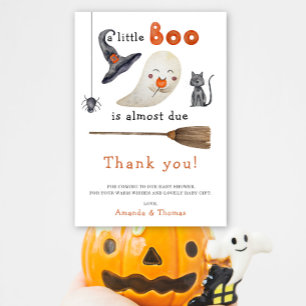 Tarjeta De Agradecimiento Dulce fantasma de Halloween gracias baby shower