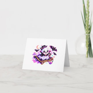 Tarjeta De Agradecimiento Dulce Fantasma de Halloween Leyendo