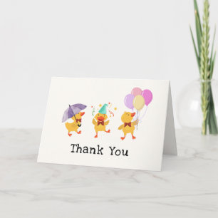Tarjeta De Agradecimiento Dulce Fiesta Caprichosa de Bebé Patito Shower de B
