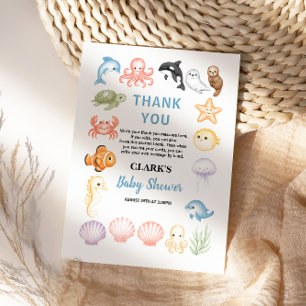Tarjeta De Agradecimiento Dulce fiesta de bebé bajo el mar