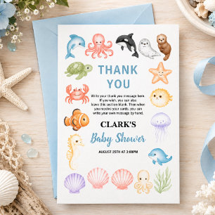 Tarjeta De Agradecimiento Dulce fiesta de bebé bajo el mar