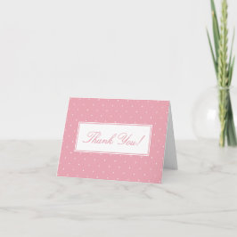 Tarjeta De Agradecimiento Dulce Fiesta de Bebé con Lunares Rosados Simples