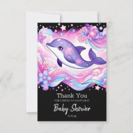 Tarjeta De Agradecimiento Dulce Fiesta de Bebé del Delfín