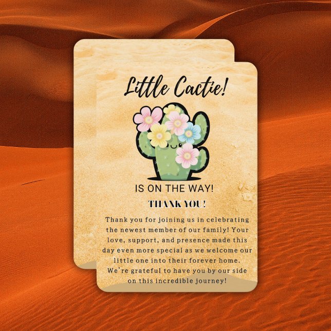 Tarjeta De Agradecimiento Dulce Fiesta de Bebé Floral Pequeña Cuctie Kawaii (Subido por el creador)