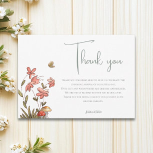 Tarjeta De Agradecimiento Dulce Fiesta de Bebé Mariposa Floral Sage