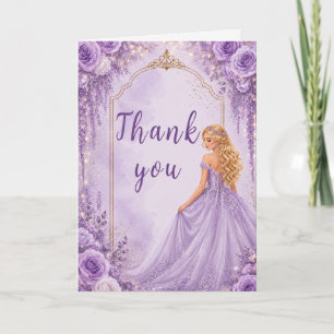 Tarjeta De Agradecimiento Dulce Fiesta de Cumpleaños Dieciséis de Lavanda Su