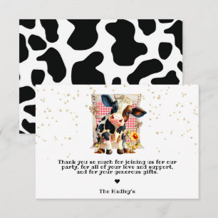 Tarjeta De Agradecimiento Dulce Fiesta de la Vaca Sagrada