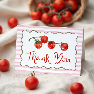 Tarjeta De Agradecimiento Dulce Fiesta para el Bebe Tomatito Adorable