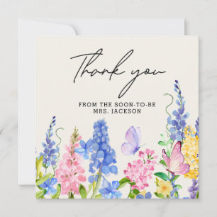 Tarjeta De Agradecimiento Dulce Floral Él Me Da Mariposas Despedida de Solte