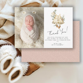 Tarjeta De Agradecimiento Dulce Foto de Baby Shower Boho 