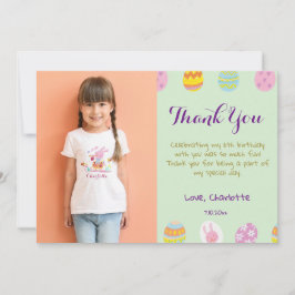 Tarjeta De Agradecimiento Dulce foto de cumpleaños de niños con huevos verde