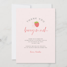 Tarjeta De Agradecimiento Dulce fresa Berry Berry Mucho Guión Cumpleaños