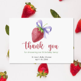 Tarjeta De Agradecimiento Dulce fresa con lazo - gracias