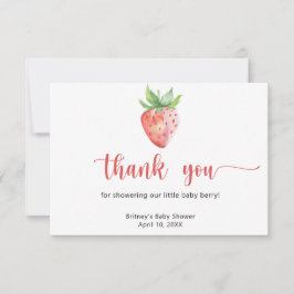 Tarjeta De Agradecimiento Dulce fresa - gracias