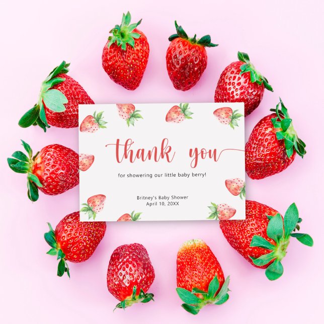 Tarjeta De Agradecimiento Dulce fresa - gracias (Subido por el creador)
