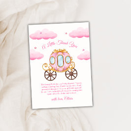 Tarjeta De Agradecimiento Dulce hada princesa carruaje baby shower rosa