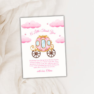 Tarjeta De Agradecimiento Dulce hada princesa carruaje baby shower rosa 