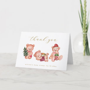 Tarjeta De Agradecimiento Dulce Invierno Está Frío Afuera Oso Baby Shower