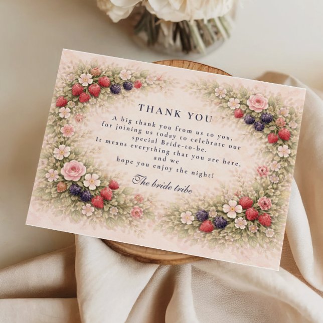 Tarjeta De Agradecimiento Dulce Jardín de Bayas Despedida de Soltera (Subido por el creador)