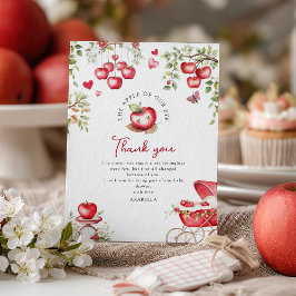 Tarjeta De Agradecimiento Dulce Manzana De Nuestro Ojo Baby Shower
