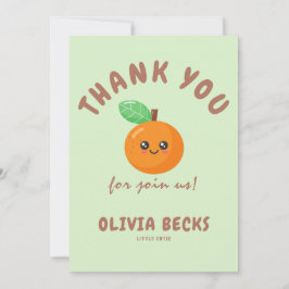 Tarjeta De Agradecimiento Dulce Nena Naranja Baby Shower 