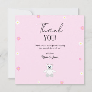 Tarjeta De Agradecimiento Dulce Oso de Peluche Baby Shower