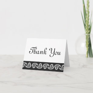 Tarjeta De Agradecimiento Dulce Paisley Hearts in Black Gracias Card