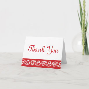 Tarjeta De Agradecimiento Dulce Paisley Hearts in Cherry Gracias Card
