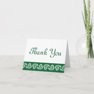 Tarjeta De Agradecimiento Dulce Paisley Hearts in Green Gracias Card