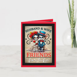 Tarjeta De Agradecimiento Dulce Pareja Calavera Azucarera 