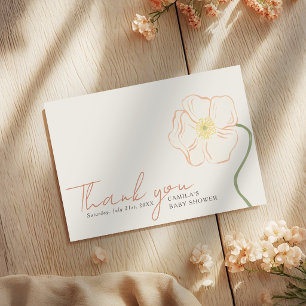 Tarjeta De Agradecimiento Dulce Pastel Suave de Durazno Fiesta de Bebé Moder