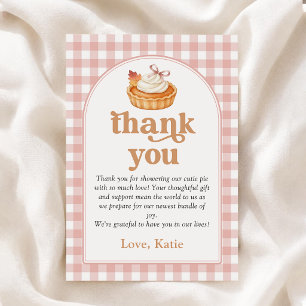 Tarjeta De Agradecimiento Dulce Pastelito Rosa Baby Shower de Otoño