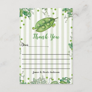 Tarjeta De Agradecimiento Dulce Pea Green Whimsical Baby Shower Gracias