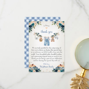 Tarjeta De Agradecimiento Dulce Pequeña Calabaza Baby Shower de Otoño