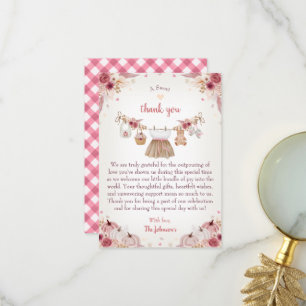 Tarjeta De Agradecimiento Dulce Pequeña Calabaza Baby Shower de Otoño