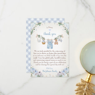 Tarjeta De Agradecimiento Dulce Pequeña Calabaza Baby Shower de Otoño