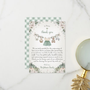 Tarjeta De Agradecimiento Dulce Pequeña Calabaza Baby Shower de Otoño